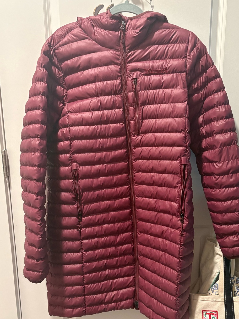 Marmot Women's Long Hooded Puffer Coat - Wine